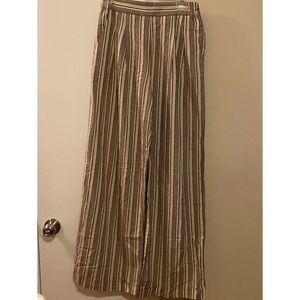 Wide Leg Linen Pull-On Pants